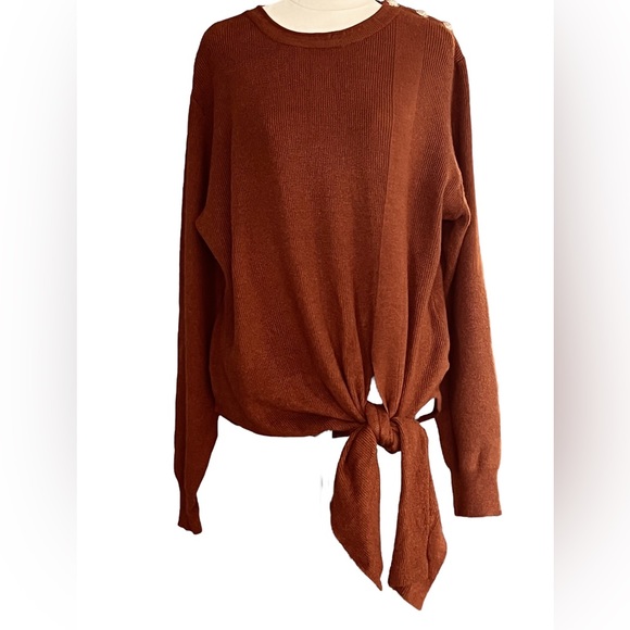 City Chic Royal Jumper Copper Long Sleeves Button Detail Brand New Plus Size M - Picture 7 of 8